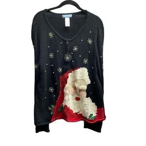 Classic elements vintage women’s Christmas Santa sweater S/XL